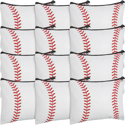 Miniatura 18 de Eccliy 20 bolsas de maquillaje de béisbol, regalos de equipo deportivo a granel, bolsa de cosméticos de béisbol, accesorios para mujeres, bolsa