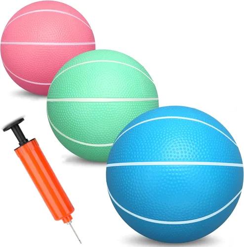 Miniatura 7 de Umnodobn Mini baloncesto para interior, mini aro de baloncesto de 7 pulgadas, de goma suave, juguete de repuesto para niños y adultos, pelota