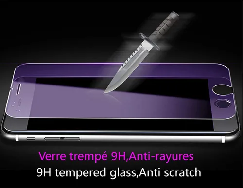Miniatura 7 de Protector de pantalla anti azul para iPhone 5/5s/5c, 2.5D Edge 9H Película protectora de vidrio templado para iPhone SE (2016)-4