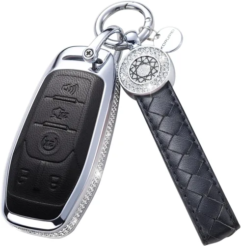 Miniatura 8 de Funda para Llave Ford con Llavero, Protector de Estuche de Llave de Cuero con Cristal Compatible con Ford Fusion F150 F250 F350 F450 F550 Edge