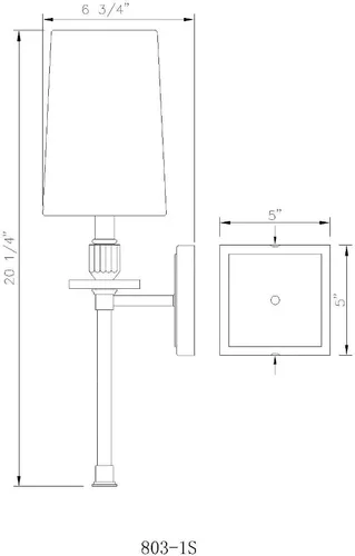 Miniatura 6 de Z-Lite 1 aplique de pared ligero 803-1S-MB