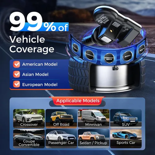 Miniatura 5 de Autel Sensores TPMS, sensores de presión de neumáticos 2 en 1 (315 MHz + 433 MHz), herramienta TPMS programable con sensor MX universal a presión