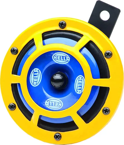 Miniatura 3 de HELLA H31000001 Sharptone Kit de bocinas dobles de tono alto/tono bajo de 12 V con rejilla protectora amarilla, incluye relé, 2 bocinas