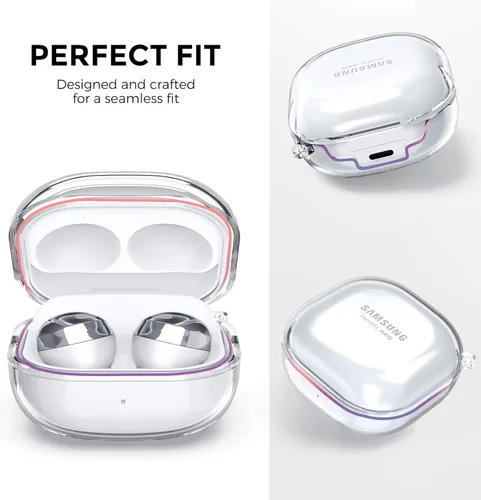 Miniatura 3 de AhaStyle Compatible con Samsung Galaxy Buds FE/S2 Pro/S2/Live Funda transparente [Anti-amarillamiento] (transparente)