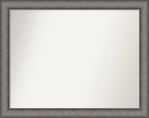Miniatura 306 de Amanti Art Espejo de pared personalizado no biselado (24.5 x 24.5 pulgadas), marco gris marrón alta, varios tamaños personalizados, espejo de baño