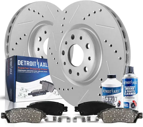 Miniatura 36 de Detroit Axle - Kit de freno trasero para Chrysler Town & Country Dodge Grand Caravan VW Routan, repuesto de pastillas de freno de cerámica