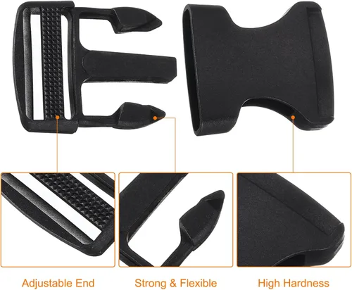 Miniatura 4 de uxcell Hebilla de liberación lateral, doble hebilla ajustable de plástico clips de repuesto para mochila de equipaje correa cinturón