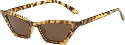 W&Y YING - Gafas de sol de diseño ojo de gato, lentes y marco pequeños de colores estilo vintage para mujer