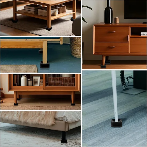 Miniatura 6 de 12 paquetes de elevadores de muebles, elevadores de cama ajustables, elevadores de cama de alta resistencia apilables para patas de mesa