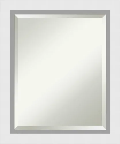 Amanti Art Espejo de pared blanco de 24 x 20 pulgadas, espejo de baño rectangular blanco blanco para decoración de pared de sala de estar, marco de