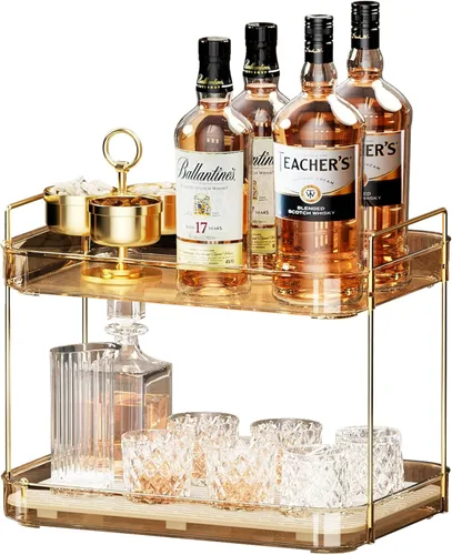 Miniatura 10 de Seoneiro Bandeja de whisky, estante para tazas de vidrio, soporte para tazas, organizador de taza de café, encimera de baño con tabla de drenaje