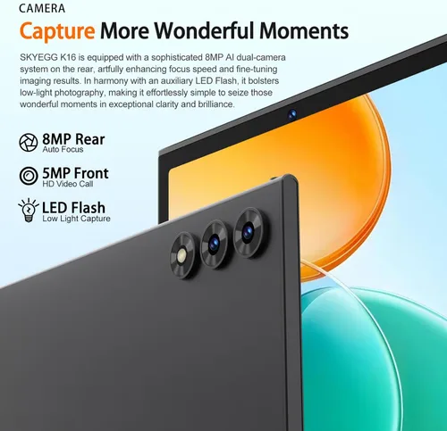 Miniatura 7 de Tableta Android 15 2026 de 10.1 pulgadas, 30 GB de RAM, 128 GB ROM 1 TB expandir, batería de 8000 mAh, BT5.0, Wi-Fi 6 2.4/5G, cuerpo de metal