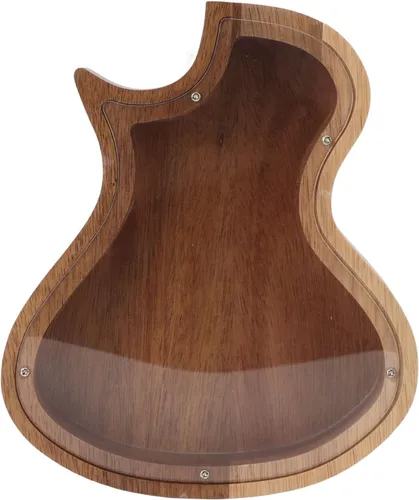 Miniatura 7 de Asixxsix Alcancía de madera, banco decorativo en forma de guitarra, caja de dinero, banco de ahorro, regalos únicos para niños y adultos, regalo