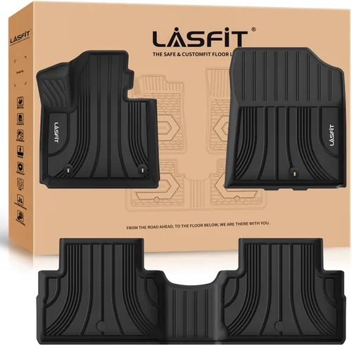 Miniatura 10 de LASFIT Alfombrillas de Piso Compatibles con Nissan Armada 2017-2018 / Infiniti QX56 2011-2013 / Infiniti QX80 2014-2018, TPE Para Todo Clima Ajuste