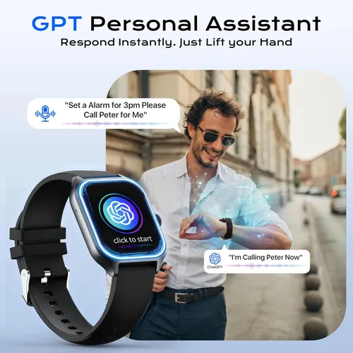 Miniatura 4 de ChatGPT - Reloj inteligente de traducción AI, pantalla AMOLED, reloj de fitness, relojes para hombres y mujeres, aleación de titanio IP68