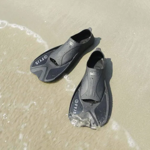 Miniatura 7 de FYJS - Aletas cortas de natación con cómodo bolsillo completo para el pie, tamaño de viaje, para esnórquel y buceo