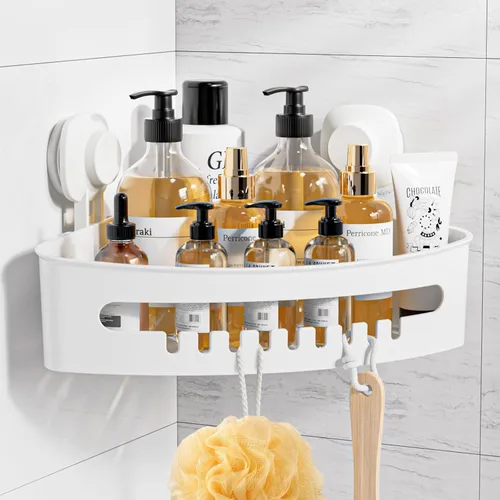 Miniatura 12 de LUXEAR Organizador de ducha con ventosa transparente – organizador de ducha + jabonera+soporte para cepillo de dientes – 1 segundo instalación sin