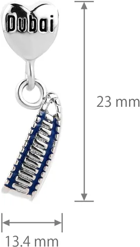 Miniatura 3 de Encanto de ubicación de viaje competible con pulseras pandora mujeres niñas viaje mundo mirador punto turístico plata colgante