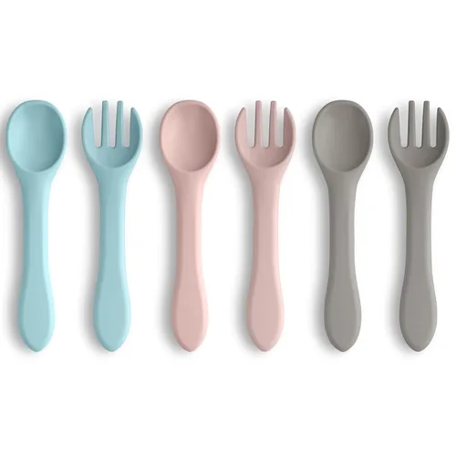 Miniatura 13 de Vicloon Cucharas de silicona para bebés – 4 piezas de primera etapa para bebés, ultra duraderas y a prueba de masticación, utensilios para bebés