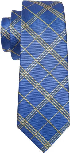 Miniatura 234 de Barry.Wang Juego de corbatas para hombre, corbata de seda a rayas, tejido a cuadros, gemelos formales, negocios, boda