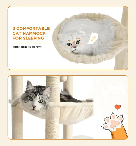 Miniatura 7 de Made4Pets - Árbol alto para gatos, torre de árbol de gato de 71 pulgadas para gatos de interior grande y adulto, torre de felpa de varios niveles