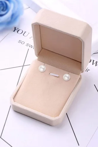 Miniatura 5 de HXZZ - Pendientes de perlas cultivadas en agua de mar de oro o plata de ley para mujer