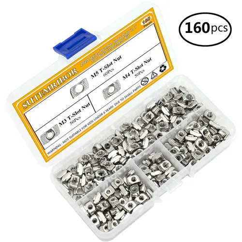 Miniatura 2 de 160 piezas de tuercas T de la serie 2020, tuerca de fijación M3 M4 M5 T para perfil de aluminio