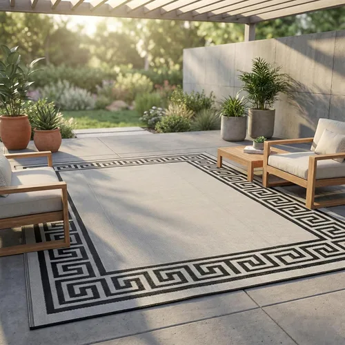 Miniatura 14 de FH Home - Alfombra para exteriores de camping, impermeable, resistente a la decoloración, reversible, plástico reciclado de alta calidad, a rayas