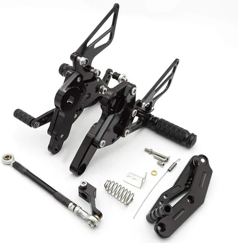 Miniatura 2 de Krace Juego de estriberas delanteras para motocicleta, reposapiés, pedales de cambio de freno, totalmente ajustables, apto para Yamaha FZ-09 MT09