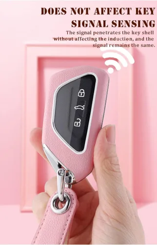 Miniatura 6 de SANRILY Funda para llavero de 3/4/5 botones para VW ID.4 ID.3 Golf 8 2020 Skoda Octavia Seat Leon MK4 Tarraco Ateca Llavero sin llave con protección