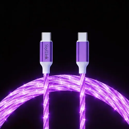 Miniatura 24 de Cable USB PD cargador rápido iluminado (USB 4 en 1 azul), soporta transferencia de datos, se puede utilizar como luz nocturna, longitud del cable