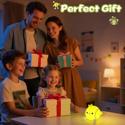 Miniatura 6 de CoolGift Mart Regalos de Tenis, Linda Luz Nocturna de Silicona con Pelota de Tenis, Control Táctil y Temporizador, Adecuada para Lactancia Lectura