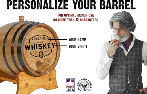 Miniatura 3 de Thousand Oaks Barrel Co. Barril personalizado de roble blanco americano de 5 litros con soporte, tapón y espita - Para el cervecero casero