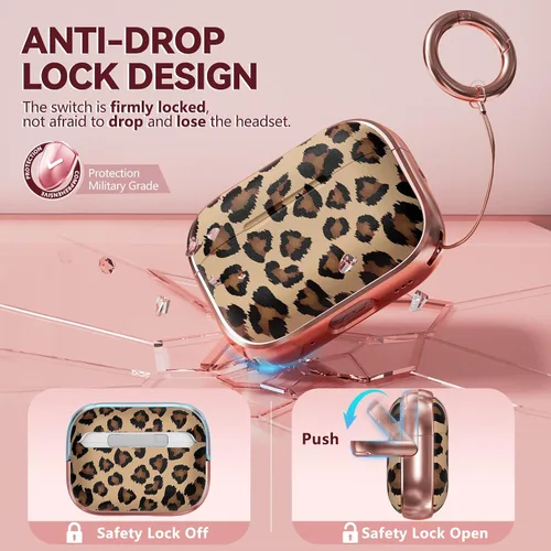 Miniatura 3 de Inesore Funda para AirPods Pro 3 2025 con cerradura, funda transparente floral para mujeres, compatible con Apple Airpods Pro de 3ª