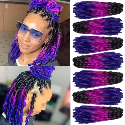 Miniatura 10 de Xtrend - Cabello trenzado de ganchillo con rizos de resorte, color rojo cobrizo, 12 pulgadas, para rizos de mariposa de imitación, extensiones