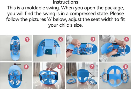 Miniatura 4 de KINSPORY Columpio para niños pequeños, cadenas de hierro resistente recubiertas de 59", columpio para bebé al aire libre, asiento tipo cubeta