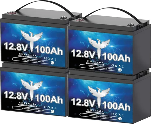 Miniatura 11 de Batería de litio LiFePO4 de 12 V y 100 Ah, BMS de 100 A mejorado, vida útil de hasta 10 años con hasta 15000 ciclos, energía máxima de 1280 Wh