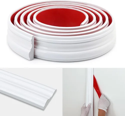 Moldura de pared para despegar y pegar, tira flexible para marco de espejo, moldura de riel de silla, protección de pared y decoración del hogar
