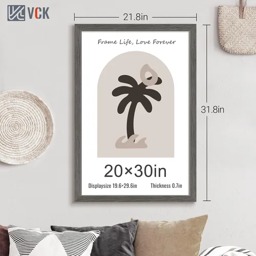 Miniatura 276 de VCK Marcos para póster de madera maciza de 22.375 x 34 pulgadas, marco de fotos A1 negro con montaje en pared, paquete de 3