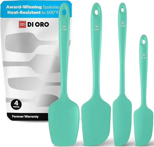 Miniatura 13 de DI ORO Juego de espátulas de silicona – Espátulas de cocina de goma para hornear, cocinar y mezclar – Resistente al calor a 600 °F y libre de BPA