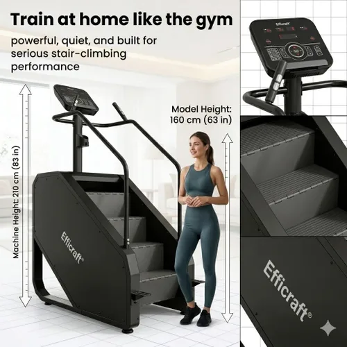 Miniatura 6 de EFFICRAFT Stairmaster Machine with LED Screen, Commercial Grade Stair Climber, Continuous Climbing Exercise Machine for Cardio, 15 Speed Levels