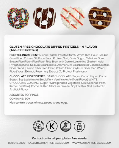 Miniatura 7 de Gluten Free Palace Caja de regalo gourmet para las fiestas, pretzels cubiertos de chocolate, golosinas de Navidad y Acción de Gracias, sin gluten