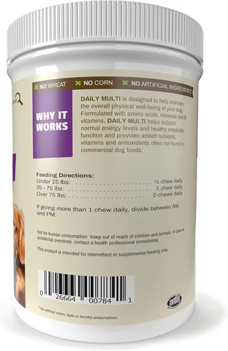 Miniatura 7 de Pet Naturals Multivitamínico diario para perros, sabor vegetal, 150 masticables - Deliciosos masticables con aminoácidos y antioxidantes - Apoya
