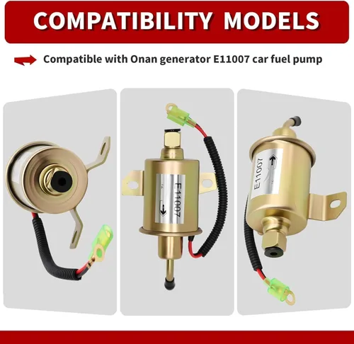 Miniatura 3 de Nakkaa E11007 Bomba de combustible eléctrica reemplaza para Airtex A029F889 149-2311 149-2311-02 149-2311-01 149231101, Se adapta al generador Onan