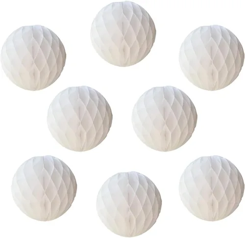Miniatura 19 de 8 bolas de papel de panal de 8 pulgadas, bolas decorativas de panal de abeja, pompones de papel, bolas de flores, bolas colgantes de arte