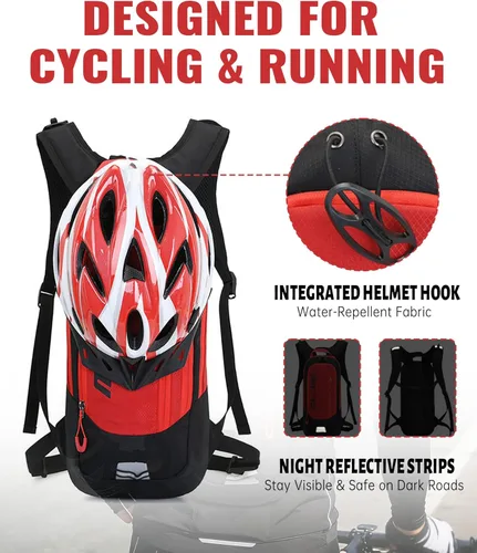 Miniatura 6 de Croogo Paquetes de hidratación,Mochila de hidratación con vejiga de hidratación de 2 litros,Mochila de bicicleta Bolsa impermeable transpirable