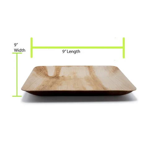 Miniatura 3 de Platos cuadrados de 9 pulgadas; biodegradables; platos para bodas, fiestas y eventos, paquete de 8 de 25 platos, 200 platos