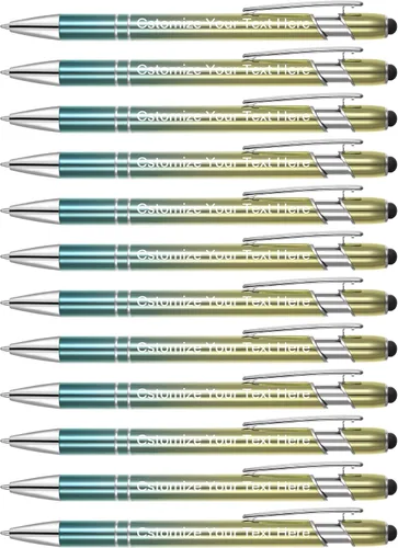 Kingluu Hasta 500 bolígrafos personalizados a granel, bolígrafos personalizados con lápiz capacitivo, bolígrafo personalizado de tinta negra con tu