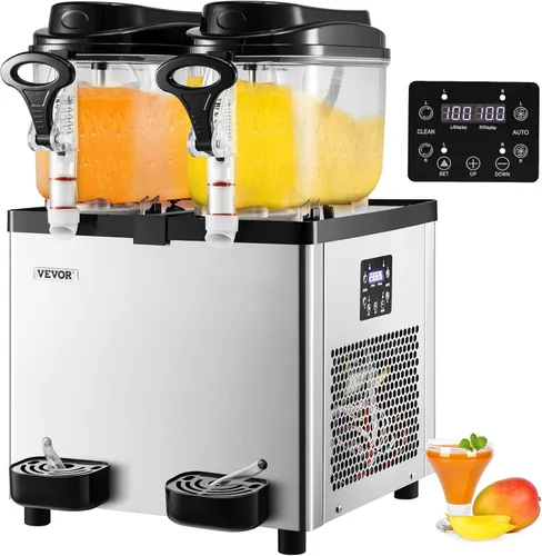 VEVOR Máquina comercial para granizar, 6 L x 2 tanques 50 tazas Margarita, 700 W 110 V batido de acero inoxidable congelado máquina perfecta para