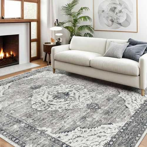 Miniatura 16 de Alfombras de área de 5 x 8 pies para dormitorio, alfombra lavable de 5 x 8, alfombra vintage grande, antideslizante, alfombra bohemia para sala